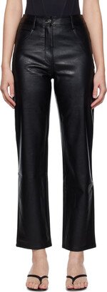 Black Junior Faux-Leather Pants