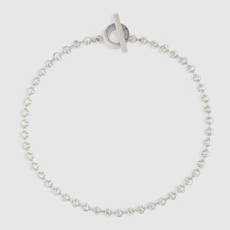 Silver boule chain necklace