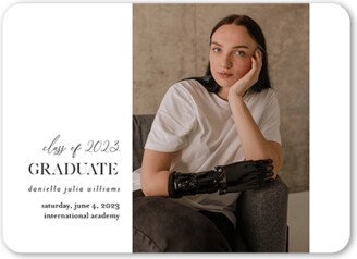 Graduation Announcements: Academic Announcement Graduation Announcement, White, 5X7, Matte, Signature Smooth Cardstock, Rounded