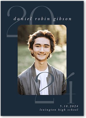 Graduation Announcements: Novel Year Graduation Announcement, Blue, 5X7, Standard Smooth Cardstock, Square