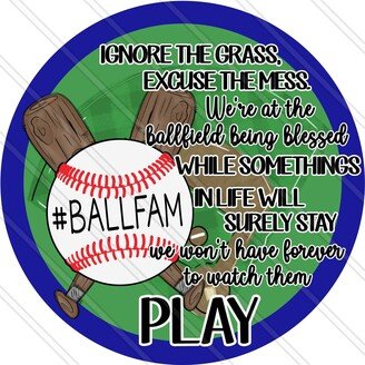 We Won't Have Long To Watch Them Play - Baseball Sign Sports Blue Frame Ballfam Metal Round