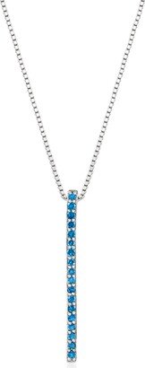 RS Pure Ross-Simons Blue and White Diamond Reversible Bar Pendant Necklace in Sterling Silver