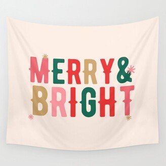 Merry and Bright, Christmas Art Wall Tapestry