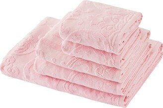 Set of 5 cotton jacquard towels