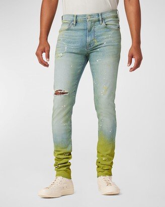 Men's Zack Distressed Splatter Skinny Jeans