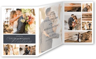 Wedding Announcements: Traditional Big Day Wedding Announcement, Grey, Trifold, Pearl Shimmer Cardstock