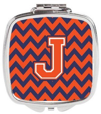 CJ1042-JSCM Letter J Chevron Orange & Blue Compact Mirror, 3 x 0.3 x 2.75 in.