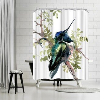 71 x 74 Shower Curtain, Hummingbird Green by Suren Nersisyan