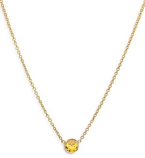 Zoe Lev 14K Yellow Gold Topaz Birthstone Solitaire Pendant Necklace, 16-18