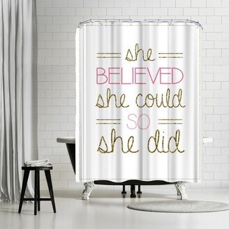 71 x 74 Shower Curtain, Girl S Gold & Trio 2 by Samantha Ranlet