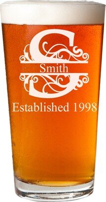 Personalized Pint Glass - Fancy Letter Design