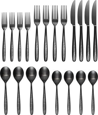 Storm Black 20 Piece Everyday Flatware Set, Service For 4