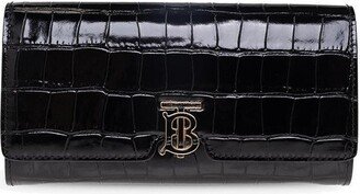 Logo Plaque Embossed Fold-Over Wallet