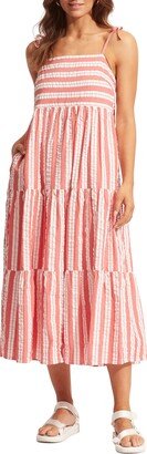 Cabana Stripe Cotton Cover-Up Maxi Dress