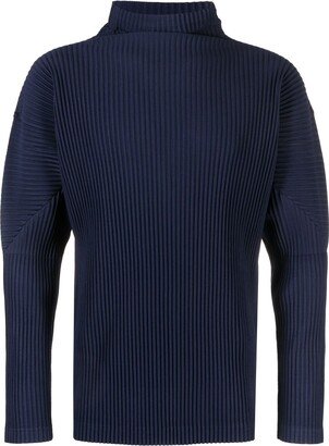 High-Neck Pleated Jumper