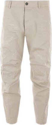 Straight-Leg Distressed Trousers