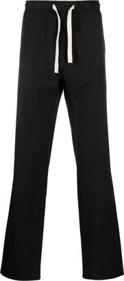 Monogram-Embroidered Straight-Leg Trousers