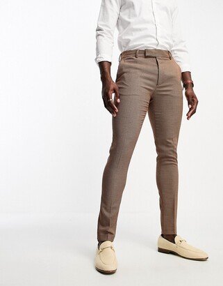 wedding smart skinny pants with micro texture in stone