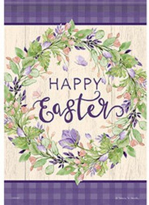 Happy Easter House Flag, Wreath Large Double Sided Flag