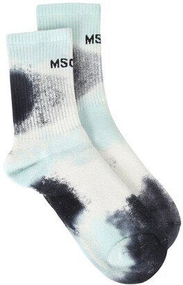 Logo Intarsia Tie-Dyed Socks