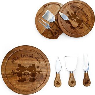 Mickey & Minnie Mouse Acacia Brie Cheese Board with Tool Set by Picnic Time