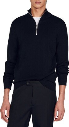 Trucker Wool & Cotton Half Zip Sweater