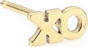 14K Yellow Gold XO Single Stud Earring