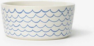 Dog Sketched Wave Bowl Blue - Large