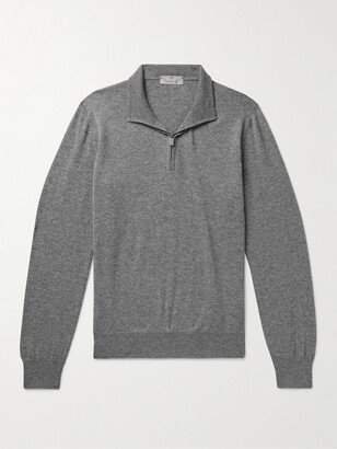 Slim-Fit Cashmere Half-Zip Sweater-AA