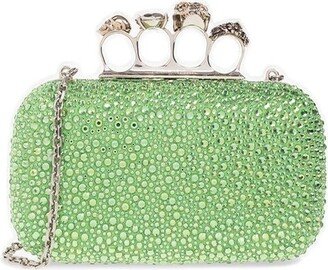 Four Ring Skull Detailed Clutch Bag