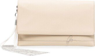 Bead-Logo Detail Clutch Bag