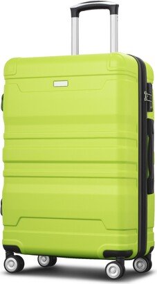 NINEDIN Lime green Expandable Luggage Sets 3 piece Side Hooks Hard Case Luggage with Spinner Wheels & TSA Lock Storage Trunks Trunk Sets