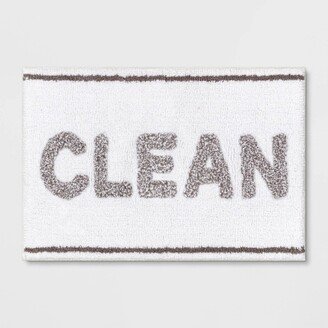 20x30 Clean Tufted Bath Rug White/Gray