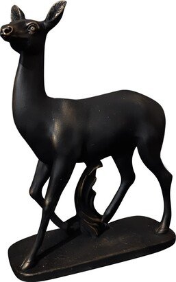 Deer Statue Made Of Alabaster Black Sculpture