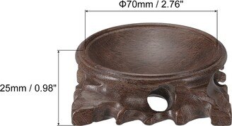 Unique Bargains Wooden Ball Stand Holders Displays Base 70mm Dia Black for Crystal Ball Stone