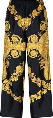 Baroque Pattern Wide-Leg Pants