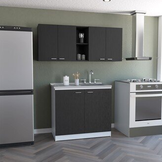 Tiramisu Luther 2 Piece Kitchen Set, Olimpo 150 Wall Cabinet + Salento Utility Sink With Cabinet