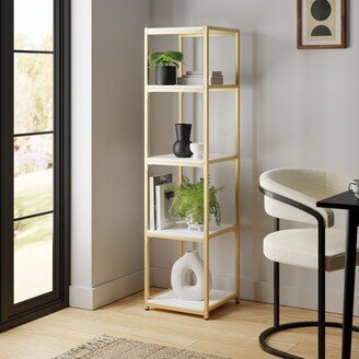 Dunelm Modular Gold & White 5 Shelf Tall Shelving Unit MultiColoured