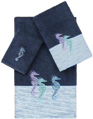 Sofia 3-Piece Embellished Towel Set - Midnight Blue