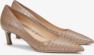 Lillian Pump - Embossed Croc - Rosy Taupe