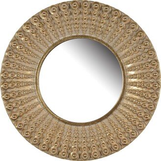 A and B Home A&B Home D14 Aubrey Resin Golden Antique Finish Round Mirror - Gold