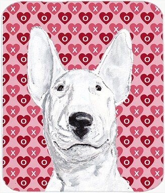 SC9562LCB 15 x 12 in. Bull Terrier Valentines Love Glass Cutting Board