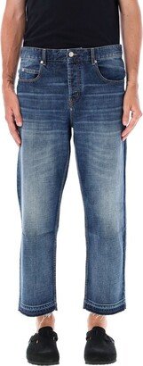 Logo Patch Straight Leg Jeans-AR