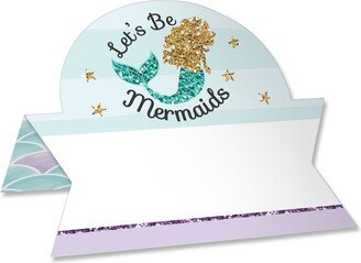 Big Dot of Happiness Let’s Be Mermaids - Baby Shower or Birthday Party Tent Buffet Card - Table Setting Name Place Cards - Set of 24