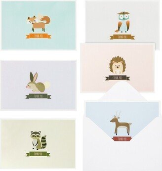 Best Paper Greetings 48 Pcs Thank You Cards Bulk Set, Woodland Animals Thank You Notes with Envelopes