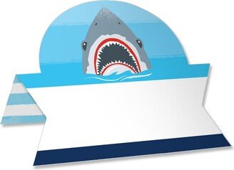 Big Dot of Happiness Shark Zone - Jawsome Shark Party or Birthday Party Tent Buffet Card - Table Setting Name Place Cards - Set of 24