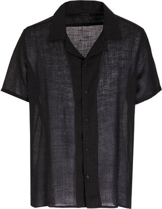 Camp-collar S/sleeve Oversize Shirt Shirt Black