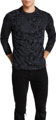 Mens Paisley Print Crew Neck T-Shirt