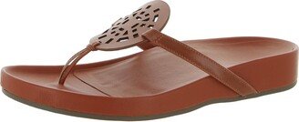 Solari Womens Leather T-Strap Flip-Flops