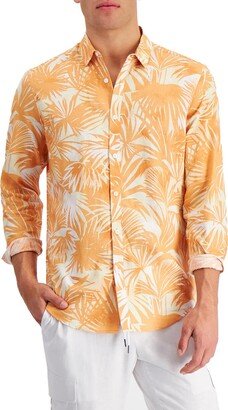 Andy Mens Print Linen Button-Down Shirt